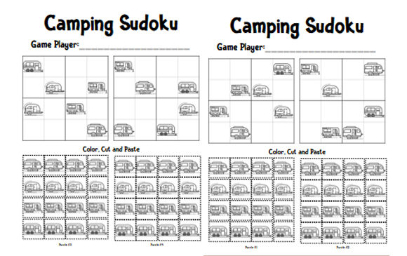 Camping Sudoku Worksheet Color Cut Paste: A Creative Twist on Logic Puzzles