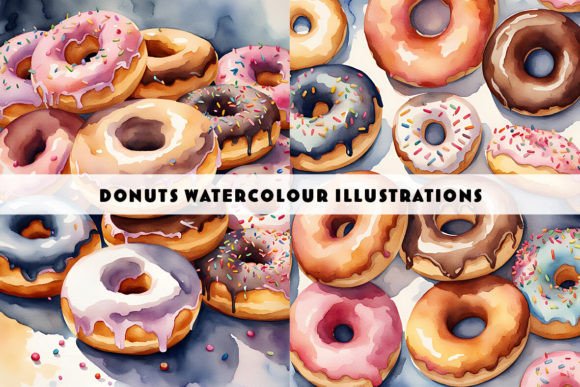 Donuts Watercolour Duo: A Sweet Treat for Creative Projects