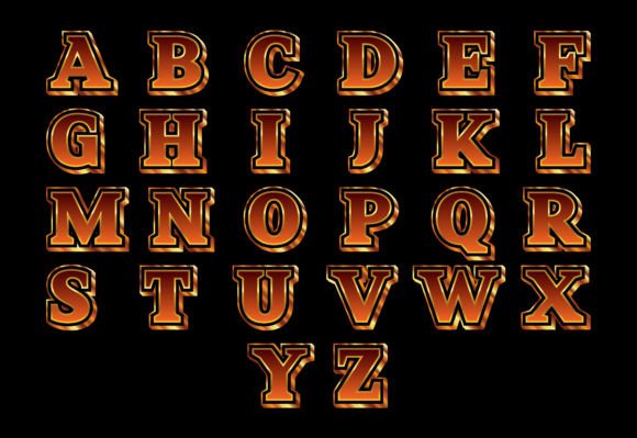 Gold and Black Color Alphabet a-Z: Elevate Your Designs