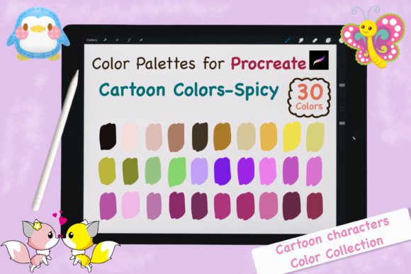 Unleash Vibrant Cartoon Characters with Procreate Color Palettes-Cartoon Spicy