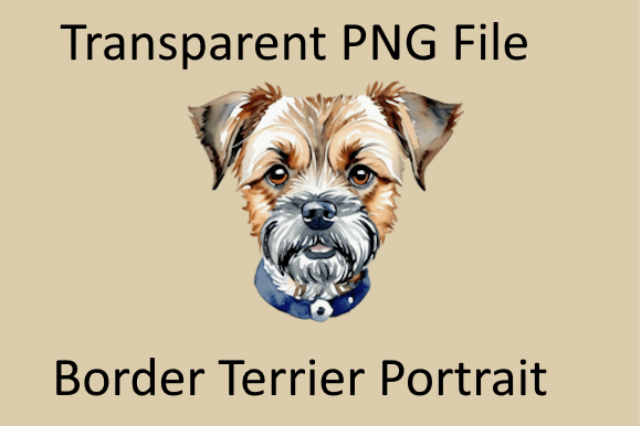 Watercolour Border Terrier Head PNG: A Designer's Holiday Gem
